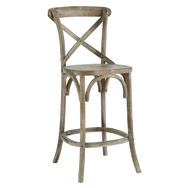 Modway Furniture Gear Counter Stool by Modway - Stylish Elm Construction, Comfortable Design for Modern Dining Spaces Gray EEI-5562-GRY