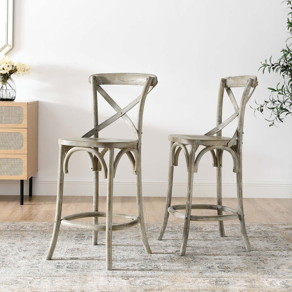 Modway Furniture Gear Counter Stool by Modway - Stylish Elm Construction, Comfortable Design for Modern Dining Spaces Gray EEI-5562-GRY