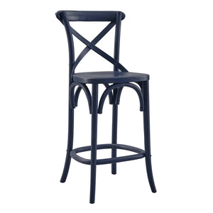 Modway Furniture Gear Counter Stool by Modway - Stylish Elm Construction, Comfortable Design for Modern Dining Spaces Midnight Blue EEI-5562-MID