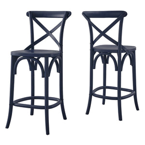 Modway Furniture Gear Counter Stool by Modway - Stylish Elm Construction, Comfortable Design for Modern Dining Spaces Midnight Blue EEI-5562-MID