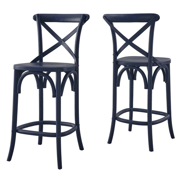 Modway Furniture Gear Counter Stool by Modway - Stylish Elm Construction, Comfortable Design for Modern Dining Spaces Midnight Blue EEI-5562-MID