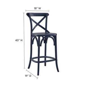 Modway Furniture Gear Counter Stool by Modway - Stylish Elm Construction, Comfortable Design for Modern Dining Spaces Midnight Blue EEI-5562-MID