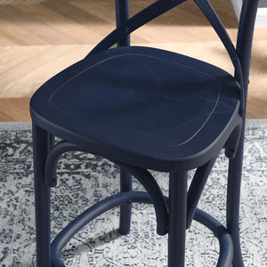 Modway Furniture Gear Counter Stool by Modway - Stylish Elm Construction, Comfortable Design for Modern Dining Spaces Midnight Blue EEI-5562-MID