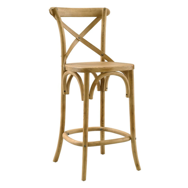 Modway Furniture Gear Counter Stool by Modway - Stylish Elm Construction, Comfortable Design for Modern Dining Spaces Natural EEI-5562-NAT