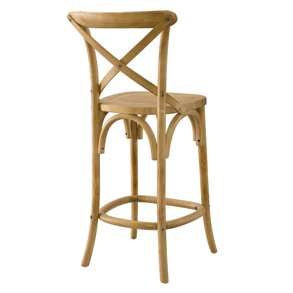 Modway Furniture Gear Counter Stool by Modway - Stylish Elm Construction, Comfortable Design for Modern Dining Spaces Natural EEI-5562-NAT