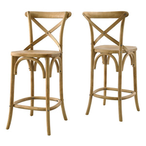 Modway Furniture Gear Counter Stool by Modway - Stylish Elm Construction, Comfortable Design for Modern Dining Spaces Natural EEI-5562-NAT