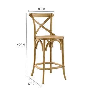 Modway Furniture Gear Counter Stool by Modway - Stylish Elm Construction, Comfortable Design for Modern Dining Spaces Natural EEI-5562-NAT