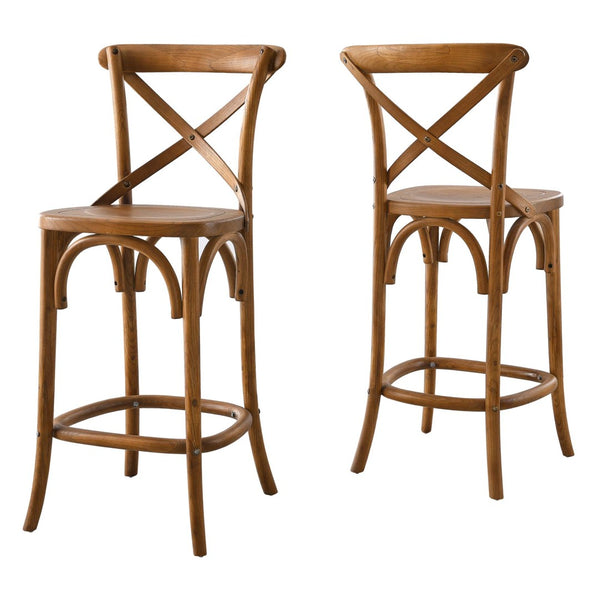 Modway Furniture Gear Counter Stool by Modway - Stylish Elm Construction, Comfortable Design for Modern Dining Spaces Walnut EEI-5562-WAL