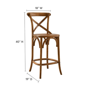 Modway Furniture Gear Counter Stool by Modway - Stylish Elm Construction, Comfortable Design for Modern Dining Spaces Walnut EEI-5562-WAL