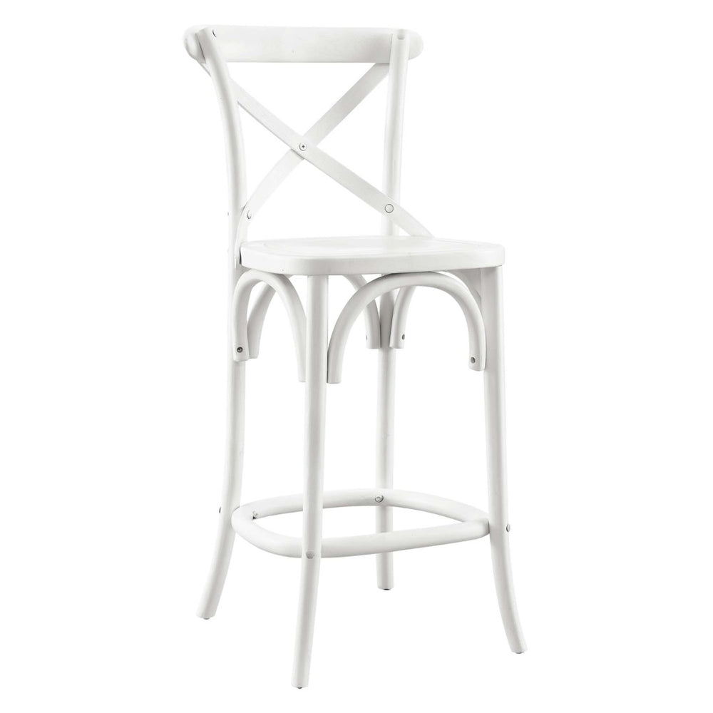 Modway Furniture Gear Counter Stool by Modway - Stylish Elm Construction, Comfortable Design for Modern Dining Spaces White EEI-5562-WHI