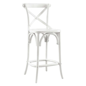 Modway Furniture Gear Counter Stool by Modway - Stylish Elm Construction, Comfortable Design for Modern Dining Spaces White EEI-5562-WHI