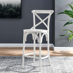 Modway Furniture Gear Counter Stool by Modway - Stylish Elm Construction, Comfortable Design for Modern Dining Spaces White EEI-5562-WHI