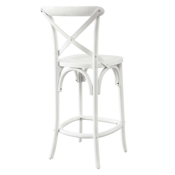 Modway Furniture Gear Counter Stool by Modway - Stylish Elm Construction, Comfortable Design for Modern Dining Spaces White EEI-5562-WHI