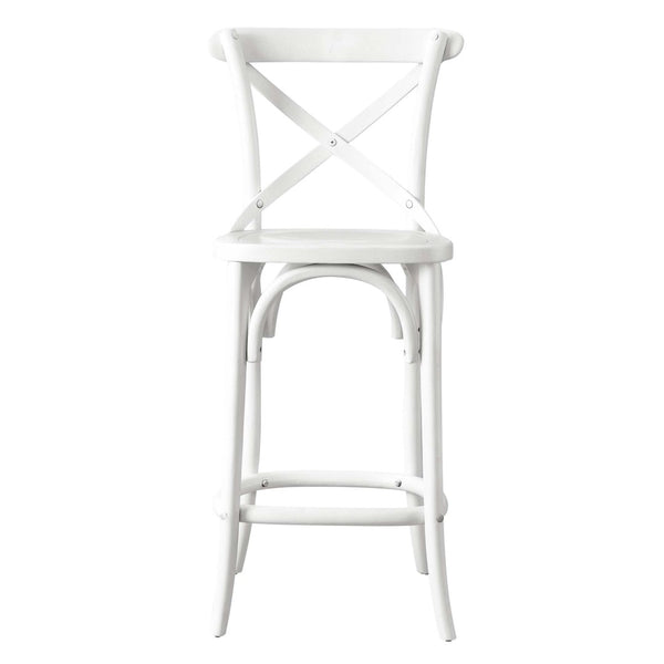 Modway Furniture Gear Counter Stool by Modway - Stylish Elm Construction, Comfortable Design for Modern Dining Spaces White EEI-5562-WHI