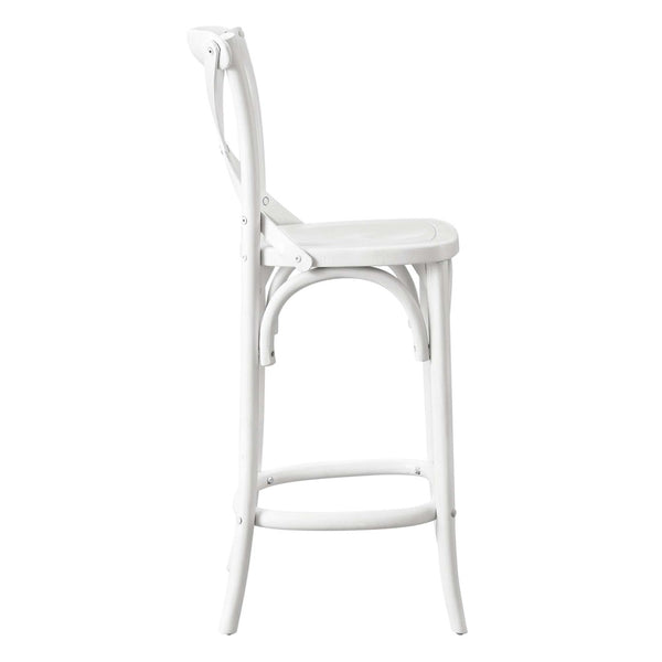 Modway Furniture Gear Counter Stool by Modway - Stylish Elm Construction, Comfortable Design for Modern Dining Spaces White EEI-5562-WHI
