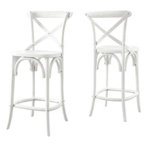 Modway Furniture Gear Counter Stool by Modway - Stylish Elm Construction, Comfortable Design for Modern Dining Spaces White EEI-5562-WHI
