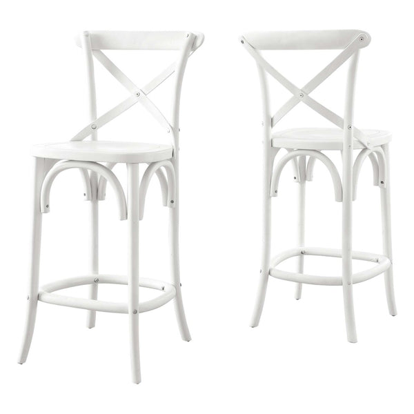 Modway Furniture Gear Counter Stool by Modway - Stylish Elm Construction, Comfortable Design for Modern Dining Spaces White EEI-5562-WHI