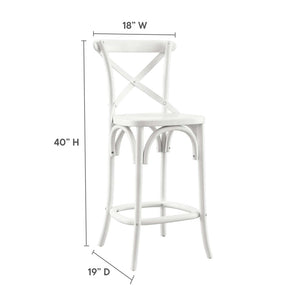 Modway Furniture Gear Counter Stool by Modway - Stylish Elm Construction, Comfortable Design for Modern Dining Spaces White EEI-5562-WHI