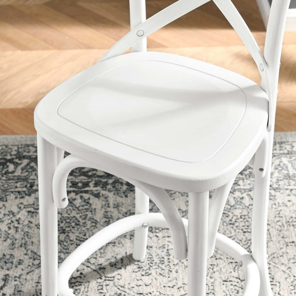 Modway Furniture Gear Counter Stool by Modway - Stylish Elm Construction, Comfortable Design for Modern Dining Spaces White EEI-5562-WHI