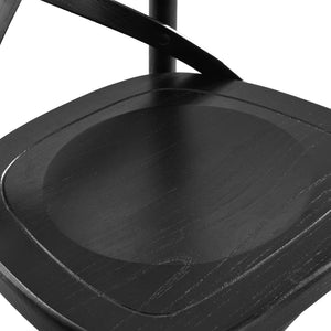 Modway Furniture Gear Bar Stool by Modway - Farmhouse Style, Durable Elm Wood, Comfortable Seating for Modern Spaces Black EEI-5563-BLK