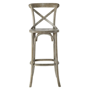 Modway Furniture Gear Bar Stool by Modway - Farmhouse Style, Durable Elm Wood, Comfortable Seating for Modern Spaces Gray EEI-5563-GRY