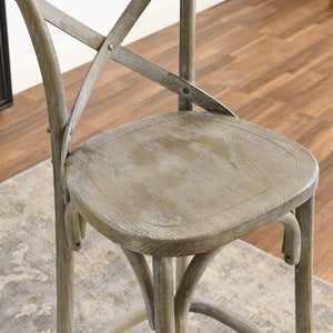 Modway Furniture Gear Bar Stool by Modway - Farmhouse Style, Durable Elm Wood, Comfortable Seating for Modern Spaces Gray EEI-5563-GRY