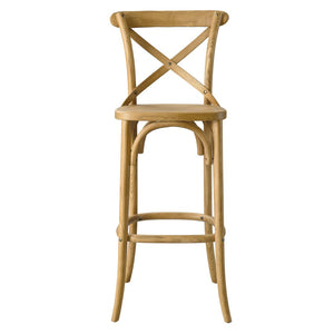 Modway Furniture Gear Bar Stool by Modway - Farmhouse Style, Durable Elm Wood, Comfortable Seating for Modern Spaces Natural EEI-5563-NAT