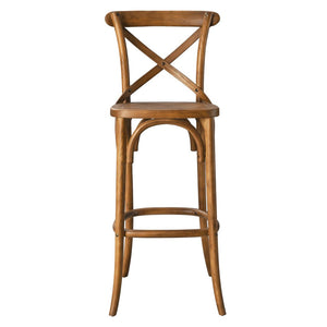 Modway Furniture Gear Bar Stool by Modway - Farmhouse Style, Durable Elm Wood, Comfortable Seating for Modern Spaces Walnut EEI-5563-WAL