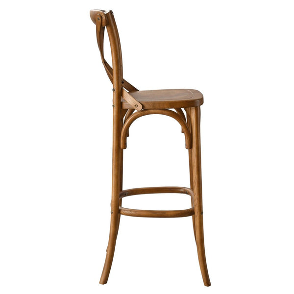 Modway Furniture Gear Bar Stool by Modway - Farmhouse Style, Durable Elm Wood, Comfortable Seating for Modern Spaces Walnut EEI-5563-WAL