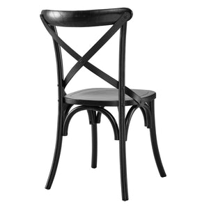 Modway Furniture Gear Dining Side Chair by Modway - Timeless Wood Design with Cushioned Comfort and Versatile Style Black EEI-5564-BLK