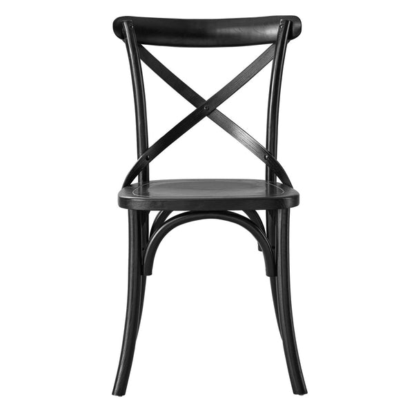 Modway Furniture Gear Dining Side Chair by Modway - Timeless Wood Design with Cushioned Comfort and Versatile Style Black EEI-5564-BLK