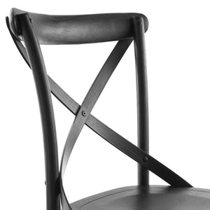Modway Furniture Gear Dining Side Chair by Modway - Timeless Wood Design with Cushioned Comfort and Versatile Style Black EEI-5564-BLK