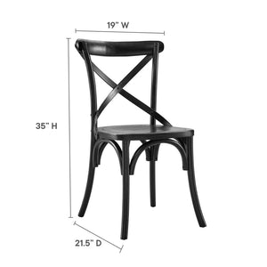 Modway Furniture Gear Dining Side Chair by Modway - Timeless Wood Design with Cushioned Comfort and Versatile Style Black EEI-5564-BLK