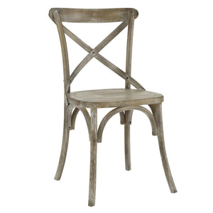 Modway Furniture Gear Dining Side Chair by Modway - Timeless Wood Design with Cushioned Comfort and Versatile Style Gray EEI-5564-GRY