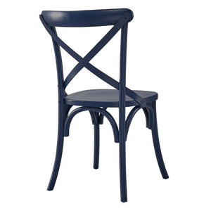 Modway Furniture Gear Dining Side Chair by Modway - Timeless Wood Design with Cushioned Comfort and Versatile Style Midnight Blue EEI-5564-MID