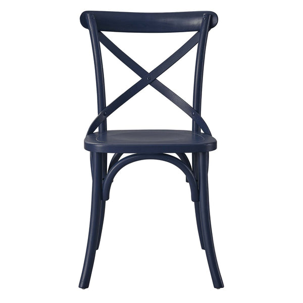 Modway Furniture Gear Dining Side Chair by Modway - Timeless Wood Design with Cushioned Comfort and Versatile Style Midnight Blue EEI-5564-MID