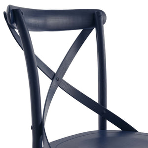 Modway Furniture Gear Dining Side Chair by Modway - Timeless Wood Design with Cushioned Comfort and Versatile Style Midnight Blue EEI-5564-MID