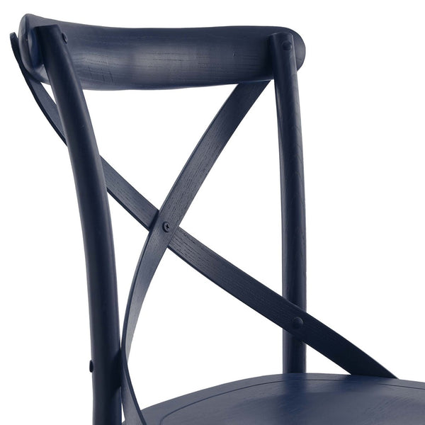 Modway Furniture Gear Dining Side Chair by Modway - Timeless Wood Design with Cushioned Comfort and Versatile Style Midnight Blue EEI-5564-MID