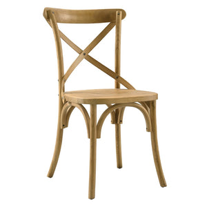 Modway Furniture Gear Dining Side Chair by Modway - Timeless Wood Design with Cushioned Comfort and Versatile Style Natural EEI-5564-NAT