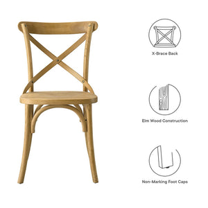 Modway Furniture Gear Dining Side Chair by Modway - Timeless Wood Design with Cushioned Comfort and Versatile Style Natural EEI-5564-NAT