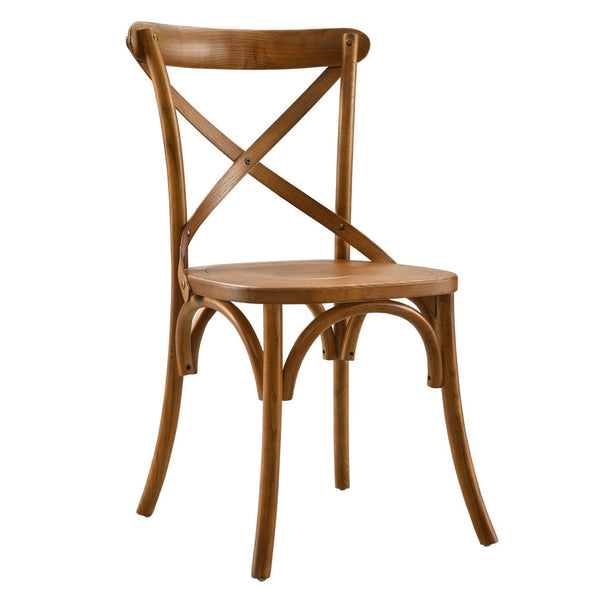 Modway Furniture Gear Dining Side Chair by Modway - Timeless Wood Design with Cushioned Comfort and Versatile Style Walnut EEI-5564-WAL