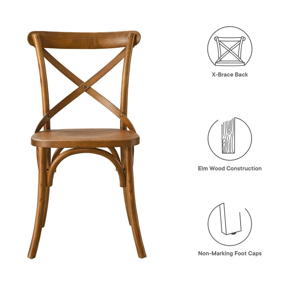 Modway Furniture Gear Dining Side Chair by Modway - Timeless Wood Design with Cushioned Comfort and Versatile Style Walnut EEI-5564-WAL