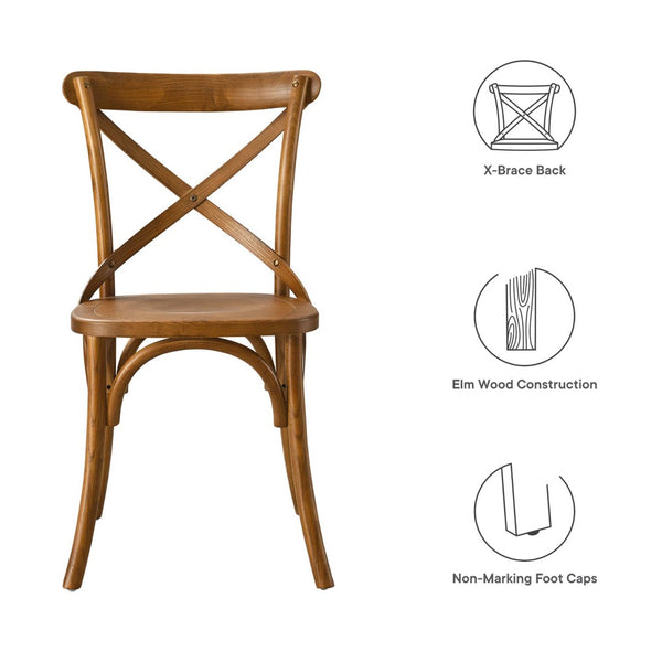Modway Furniture Gear Dining Side Chair by Modway - Timeless Wood Design with Cushioned Comfort and Versatile Style Walnut EEI-5564-WAL
