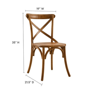 Modway Furniture Gear Dining Side Chair by Modway - Timeless Wood Design with Cushioned Comfort and Versatile Style Walnut EEI-5564-WAL