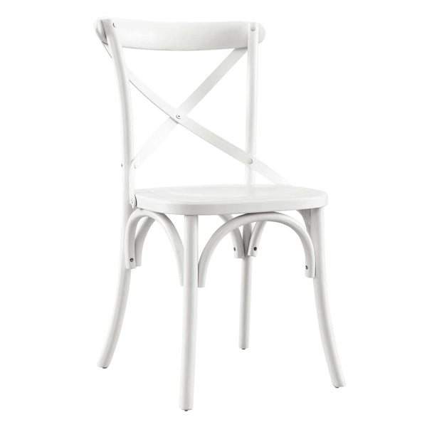Modway Furniture Gear Dining Side Chair by Modway - Timeless Wood Design with Cushioned Comfort and Versatile Style White EEI-5564-WHI