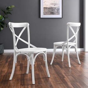 Modway Furniture Gear Dining Side Chair by Modway - Timeless Wood Design with Cushioned Comfort and Versatile Style White EEI-5564-WHI