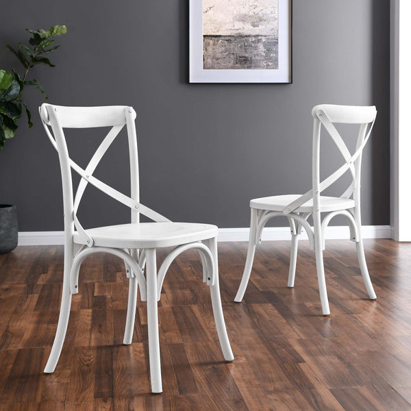 Modway Furniture Gear Dining Side Chair by Modway - Timeless Wood Design with Cushioned Comfort and Versatile Style White EEI-5564-WHI