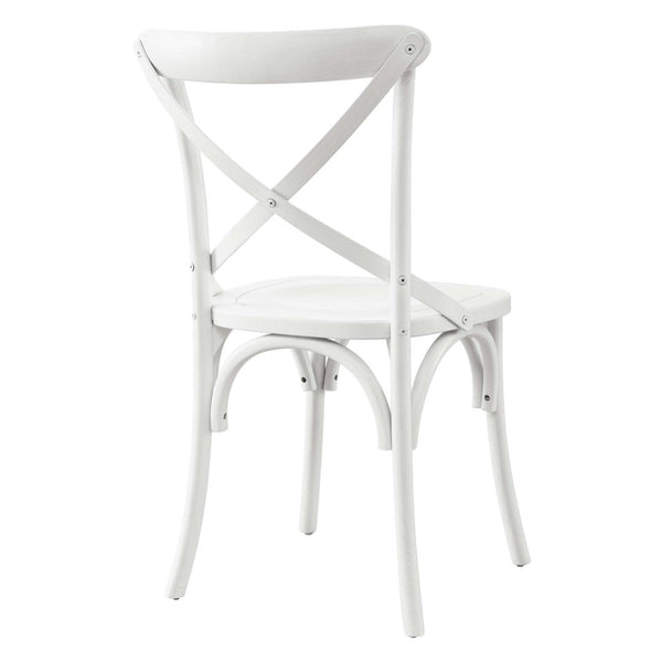 Modway Furniture Gear Dining Side Chair by Modway - Timeless Wood Design with Cushioned Comfort and Versatile Style White EEI-5564-WHI