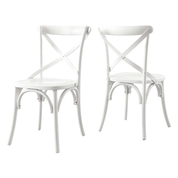 Modway Furniture Gear Dining Side Chair by Modway - Timeless Wood Design with Cushioned Comfort and Versatile Style White EEI-5564-WHI