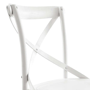 Modway Furniture Gear Dining Side Chair by Modway - Timeless Wood Design with Cushioned Comfort and Versatile Style White EEI-5564-WHI